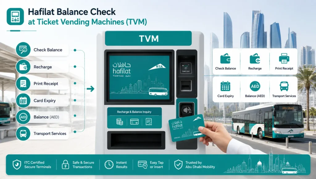 Hafilat Balance Check at Ticket Vending Machines