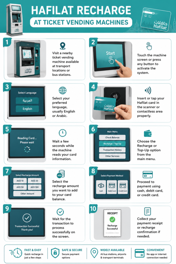 Hafilat Recharge at Ticket Vending Machines